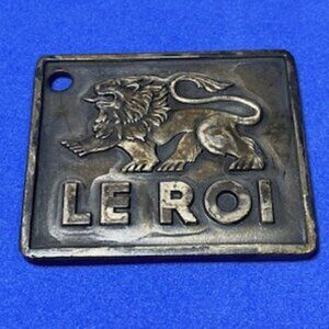 Le‎ Roi Bronze Keychain Pendant Newmatic Air Tools Advertisement 1.5" x 1.75"